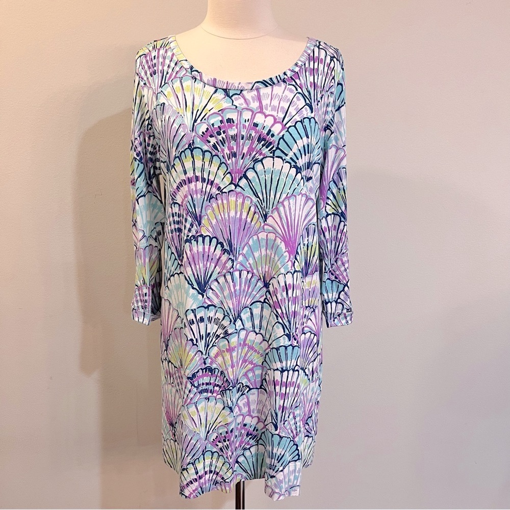 Lilly Pulitzer Linden Dress Serene Blue Oh Shello XL